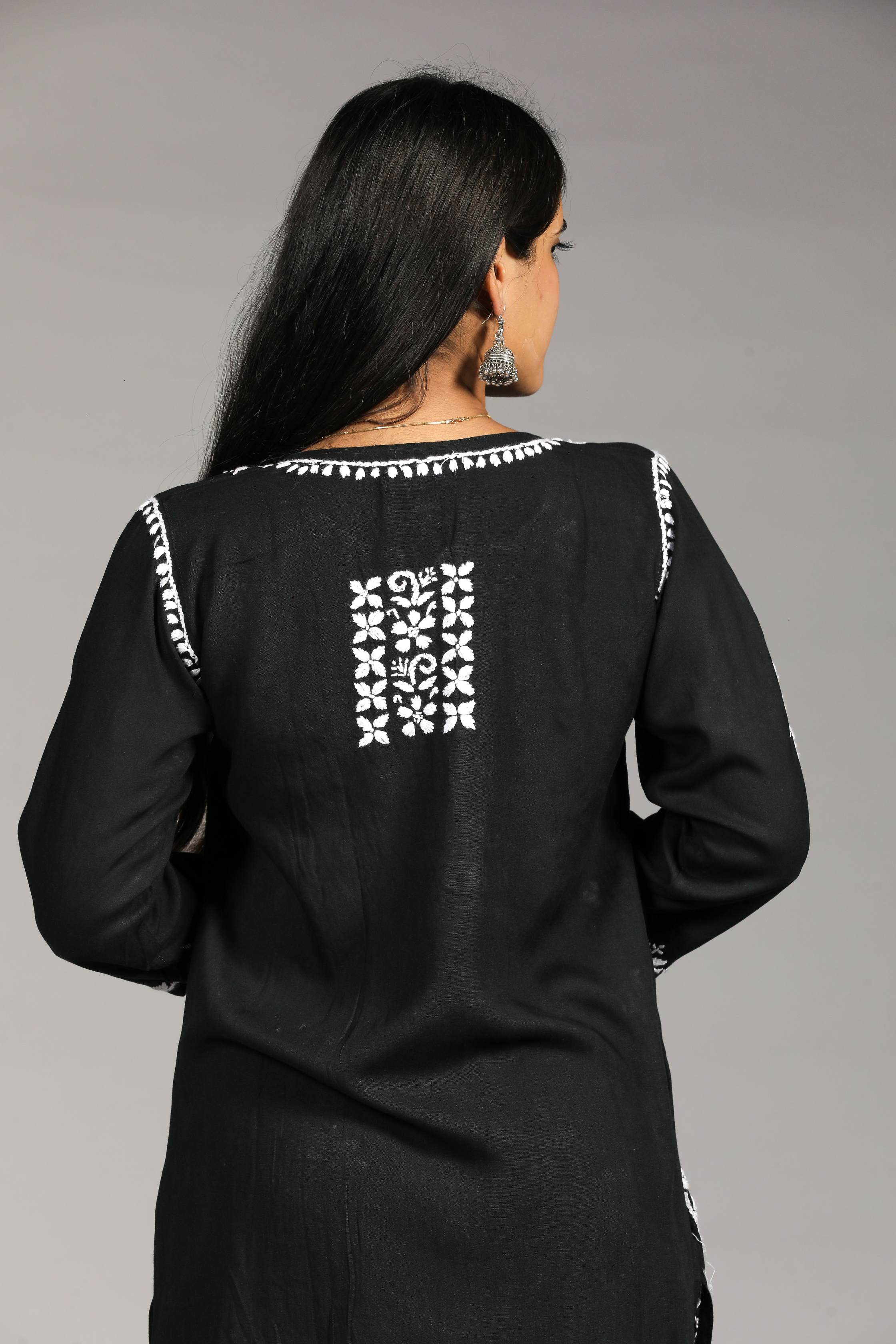 ZOYA Rayon Kurti Palazzo set-Black colour