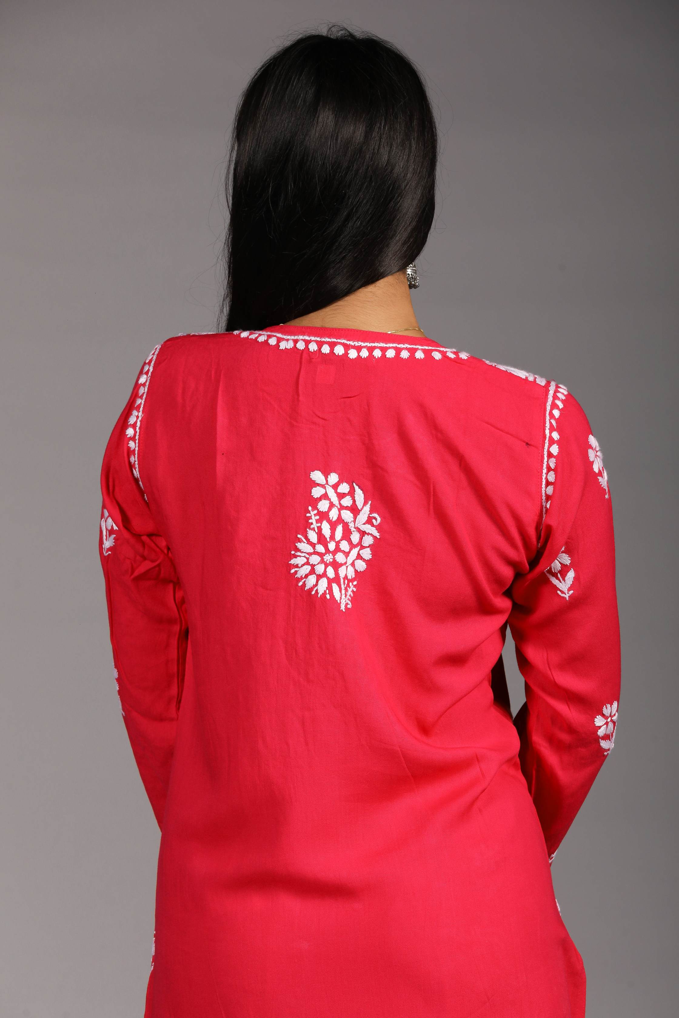 MYRA Rayon Kurti Palazzo set-Rani colour