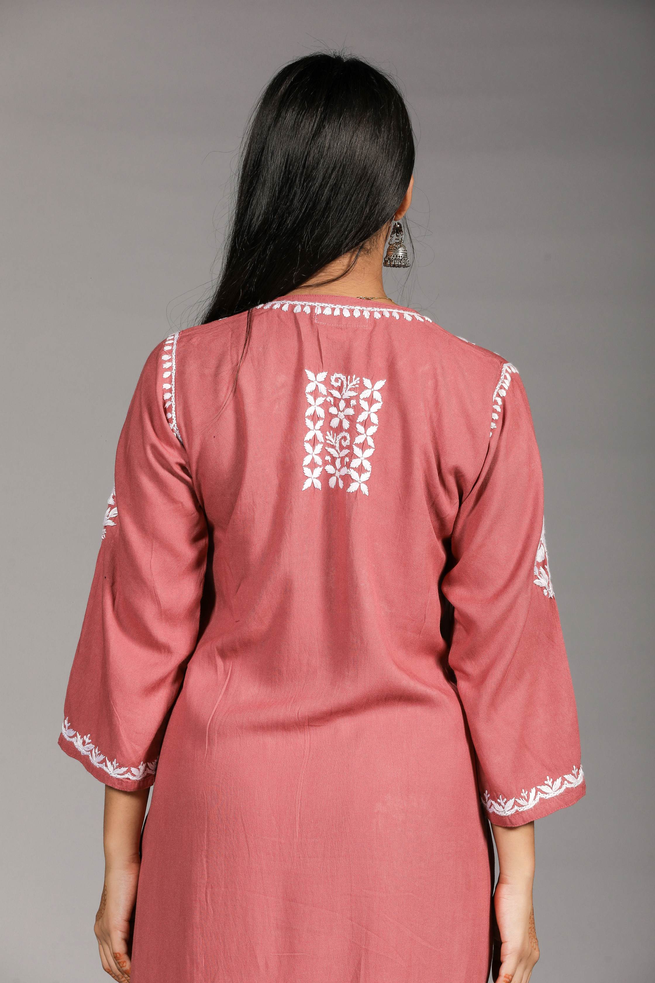 ZOYA Rayon Kurti Palazzo set-Onion Pink colour