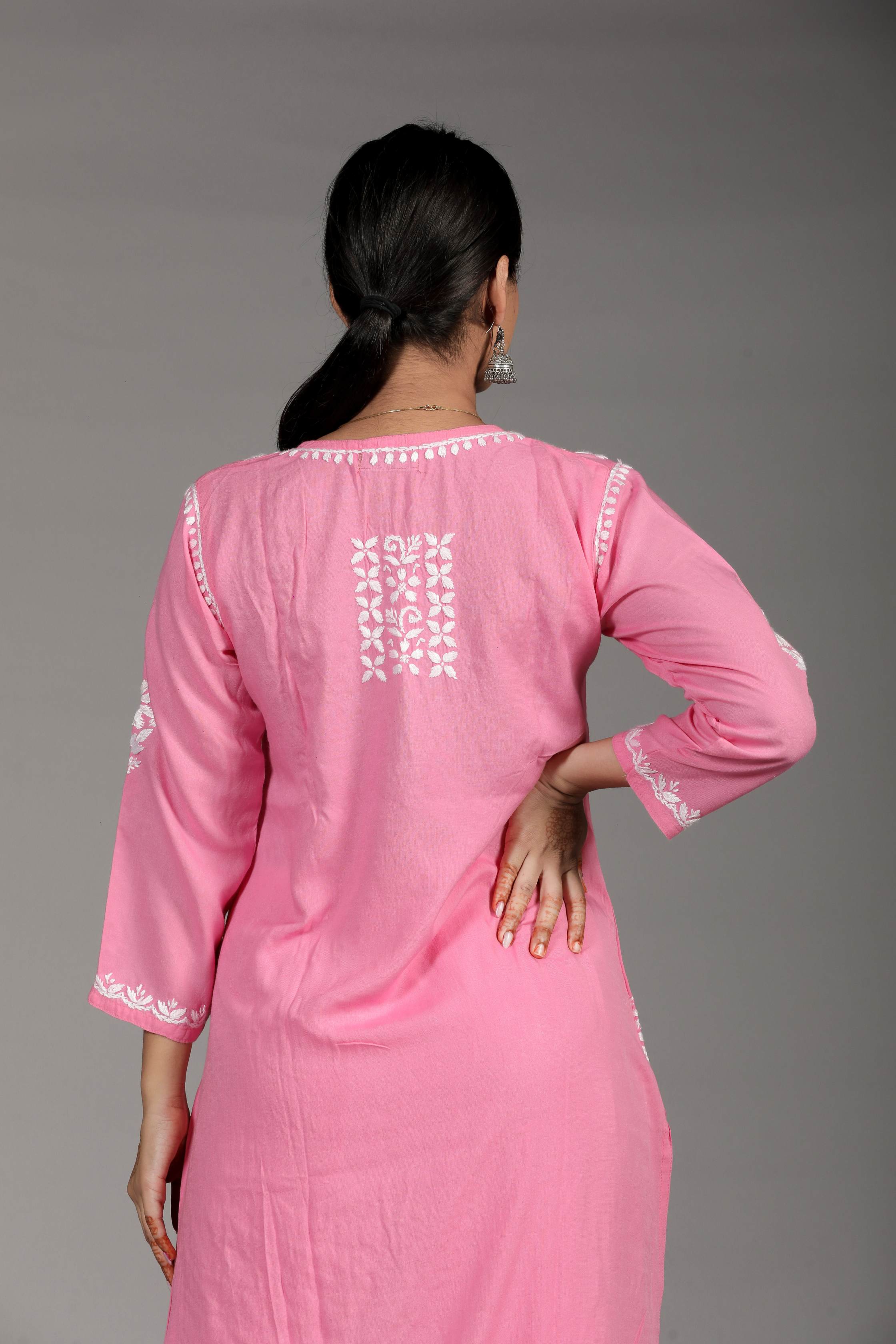 ZOYA Rayon Kurti Palazzo set- Pink colour